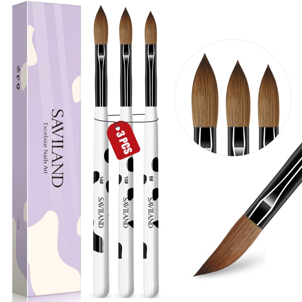 Saviland 5PCS Acrylic Nail Brushes - Size 8/10/12/16/18 Nail